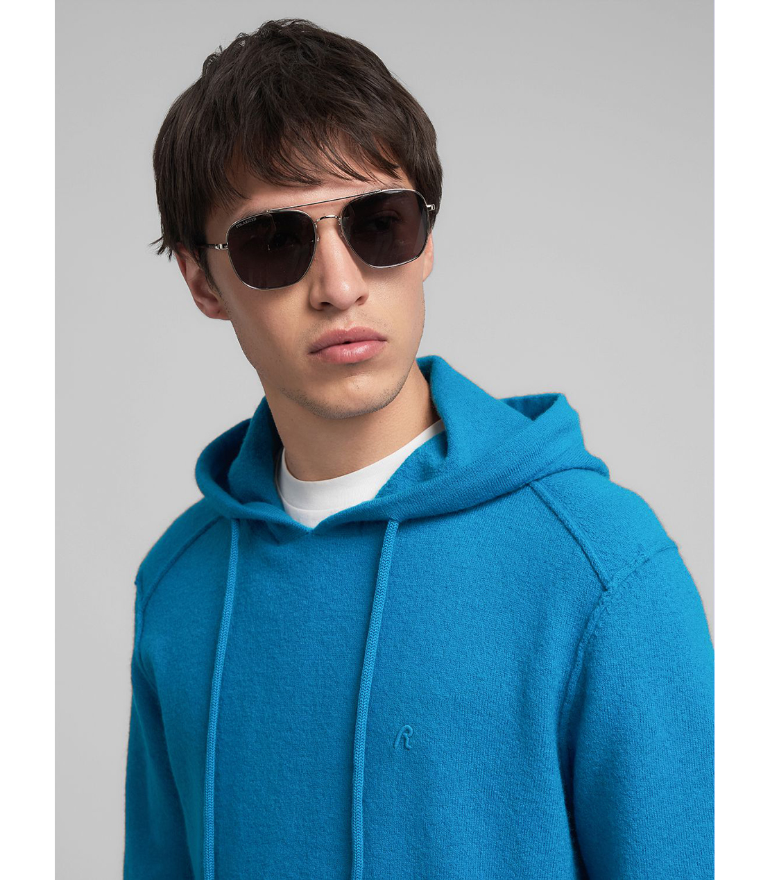 ブライトカラー ニットフーディー 詳細画像 ターコイズブルー 5